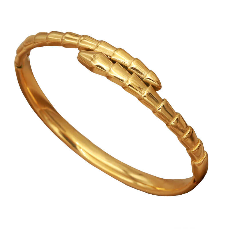 Textured Gold Snake Bracelet.