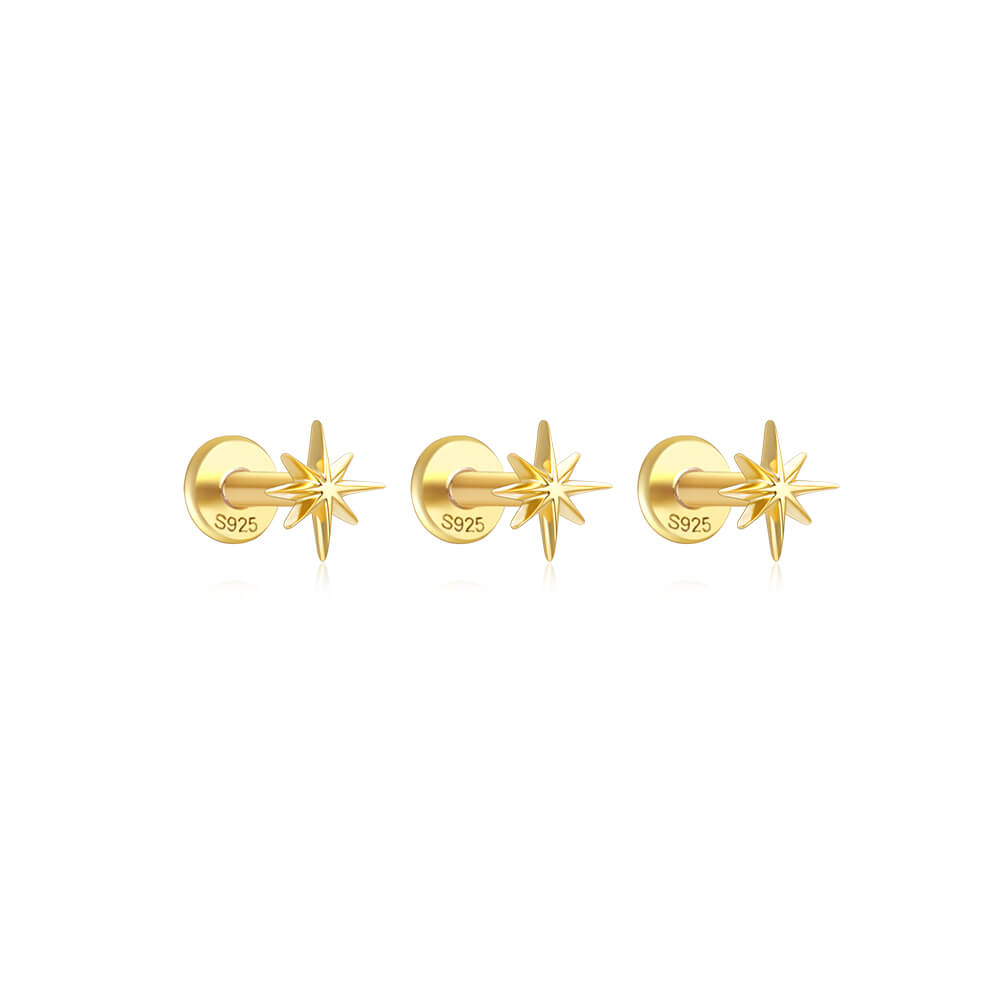 Tiny Gold Star Studs.