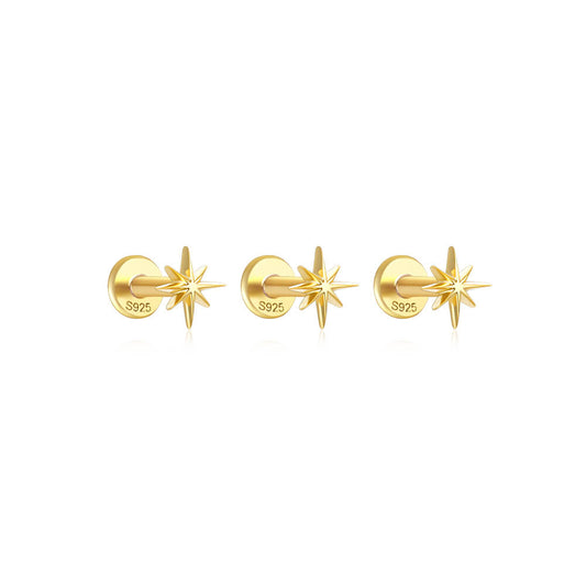 Tiny Gold Star Studs.