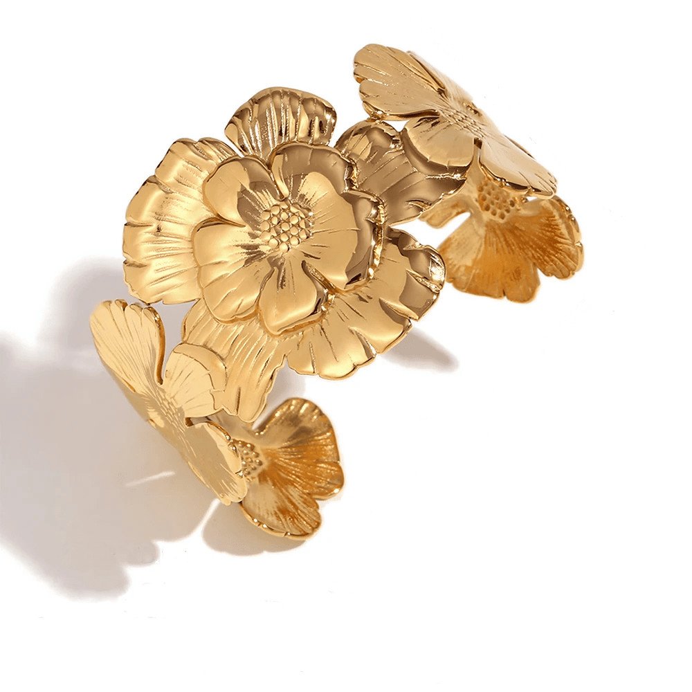 Gold Flower Cluster Cuff.