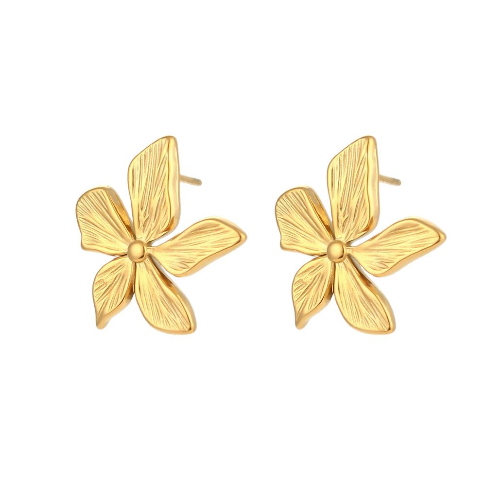 Lily Flower Gold Earrings.