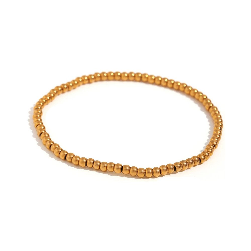3mm gold beaded bracelet.