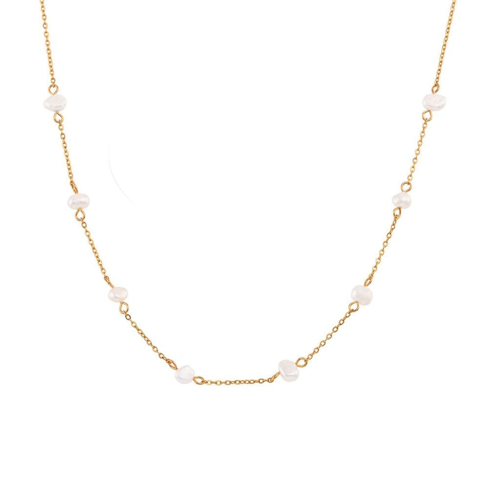 Pearl Chain Gold Necklace – Pineal Vision Jewelry