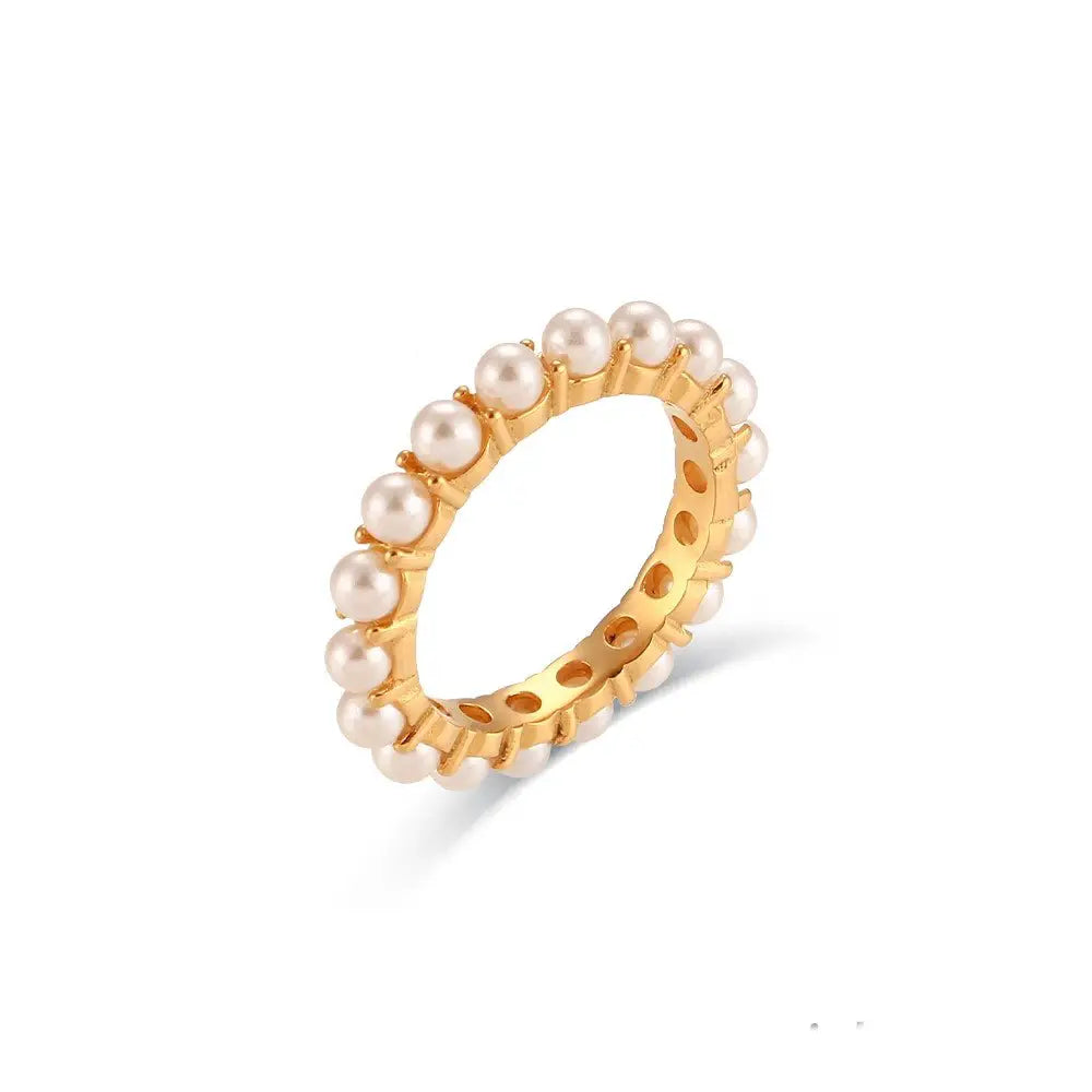 Pearl Eternity Gold Ring.