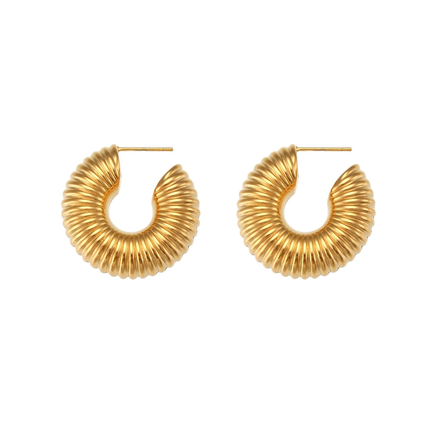 Textured Chunky Gold Hoops.
