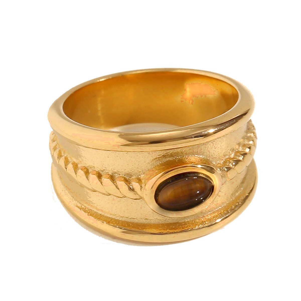 Western Gold Tiger's Eye Ring Band.