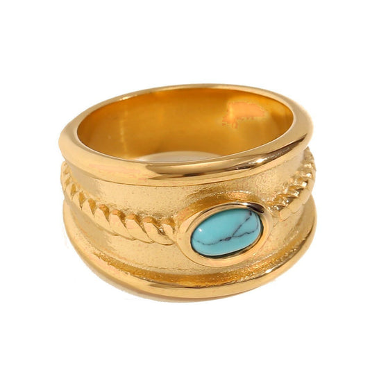 Western Gold Turquoise Ring Band.