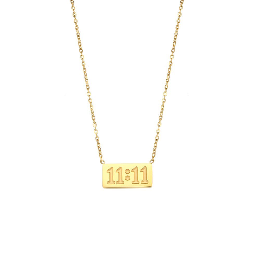 Gold 11:11 Bar Necklace.
