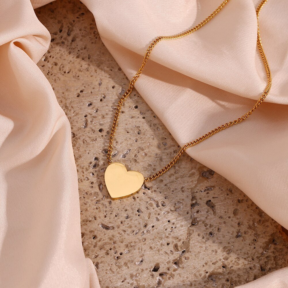 Back view of the 11:11 Gold Heart Necklace.