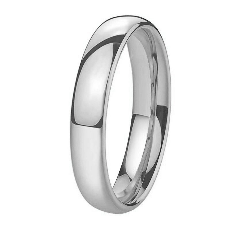 4mm silver Thick Classic Ring Band.