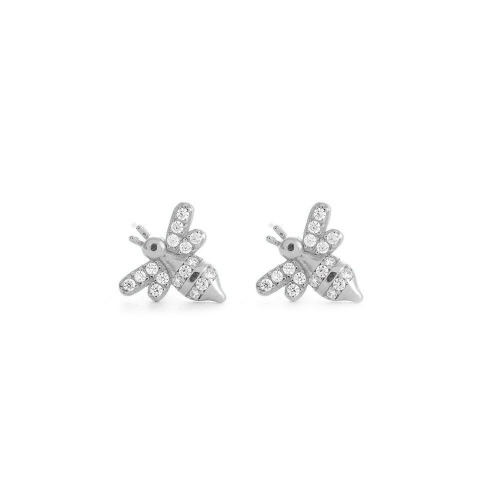 Silver Bee CZ Studs.