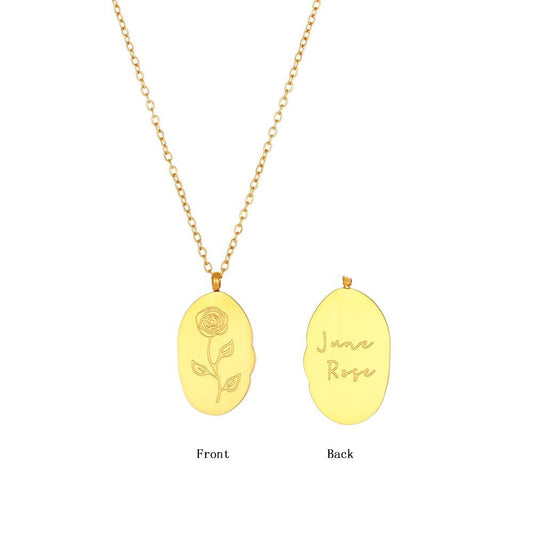 June Rose Birth Flower Necklace.
