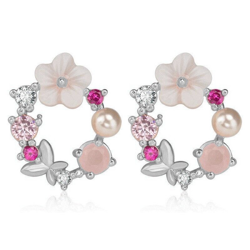 Butterfly Pink Multi-Stone Earrings