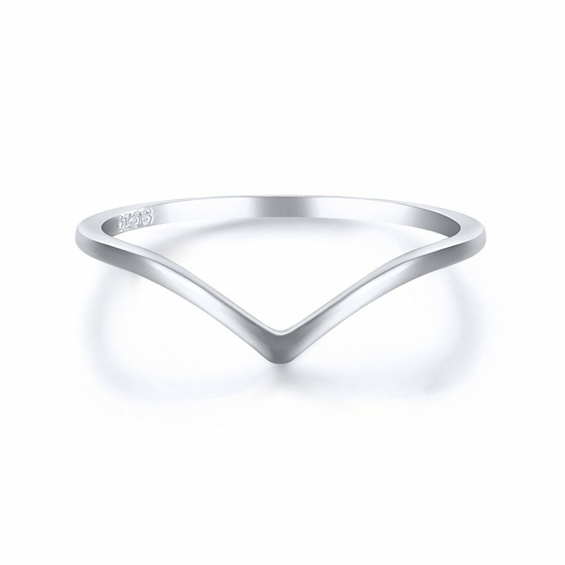 Silver Chevron Stacking Ring.