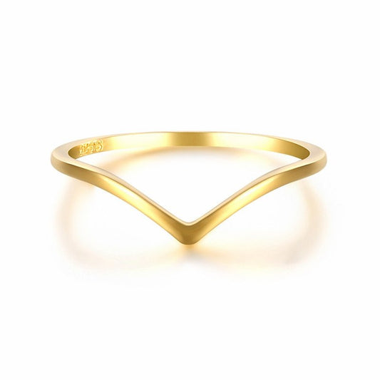 Gold Chevron Stacking Ring.