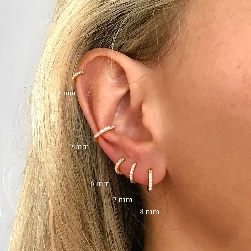 Large Double Pave Hoops – The Golden Bear