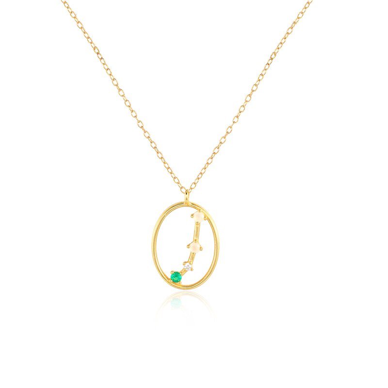 Aries Horoscope Constellation Gold Necklace.