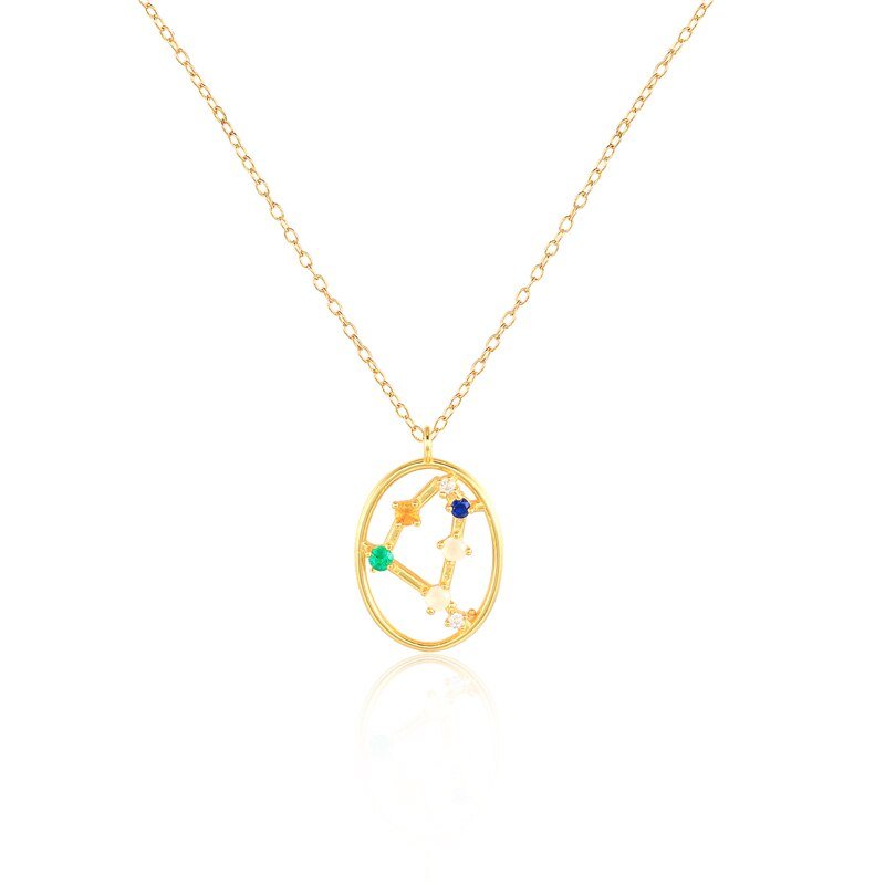 Capricorn Horoscope Constellation Gold Necklace.