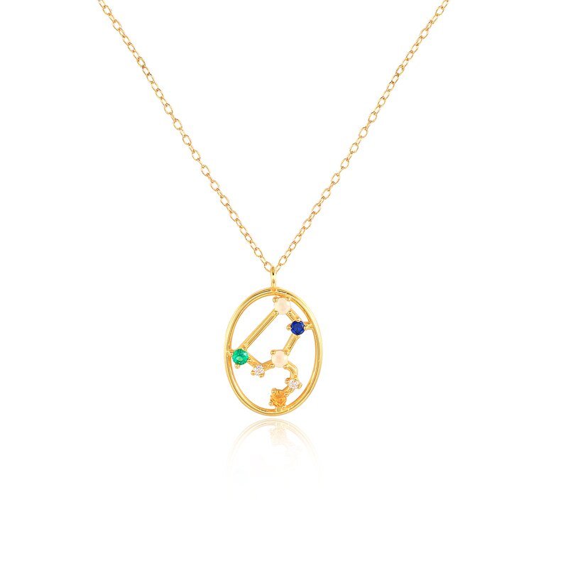 Leo Horoscope Constellation Gold Necklace.