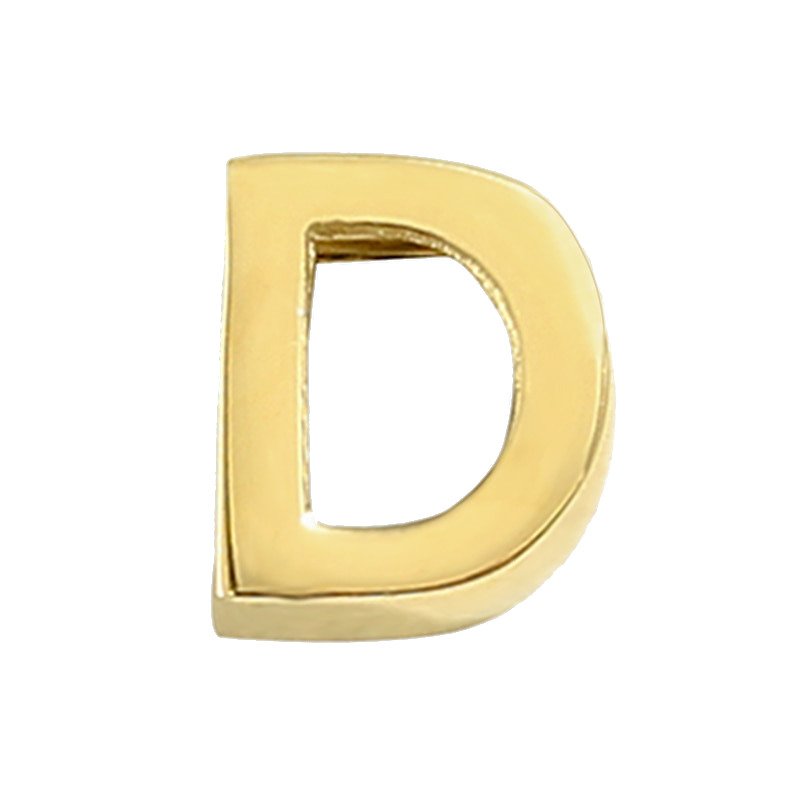 Gold Letter Charm D.