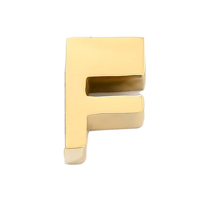 Gold Letter Charm F.