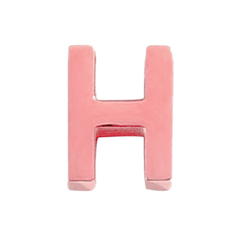 Rose Gold Letter Charm H.