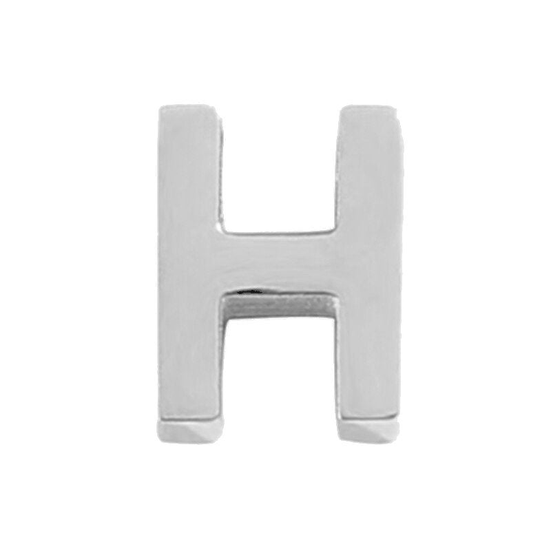 Silver Letter Charm H.