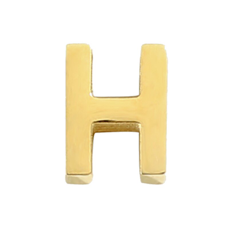 Gold Letter Charm H.