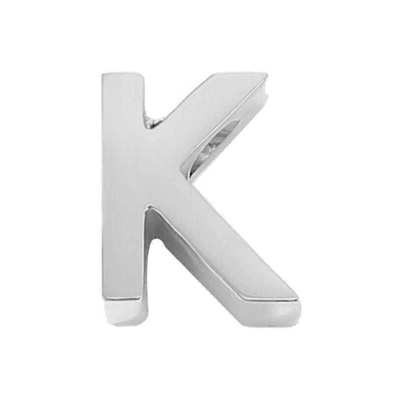 Silver Letter Charm K.