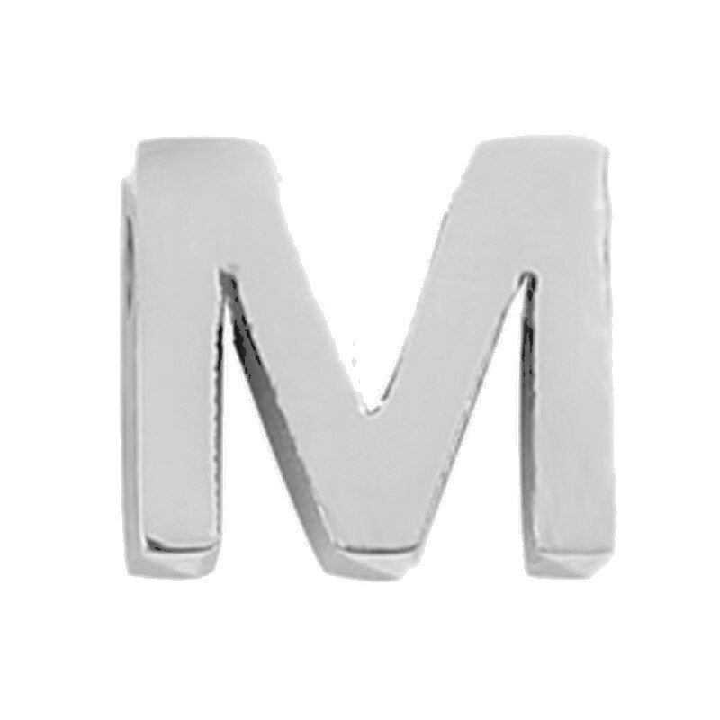 Silver Letter Charm M.