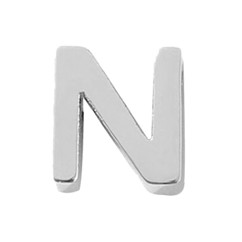 Silver Letter Charm N.