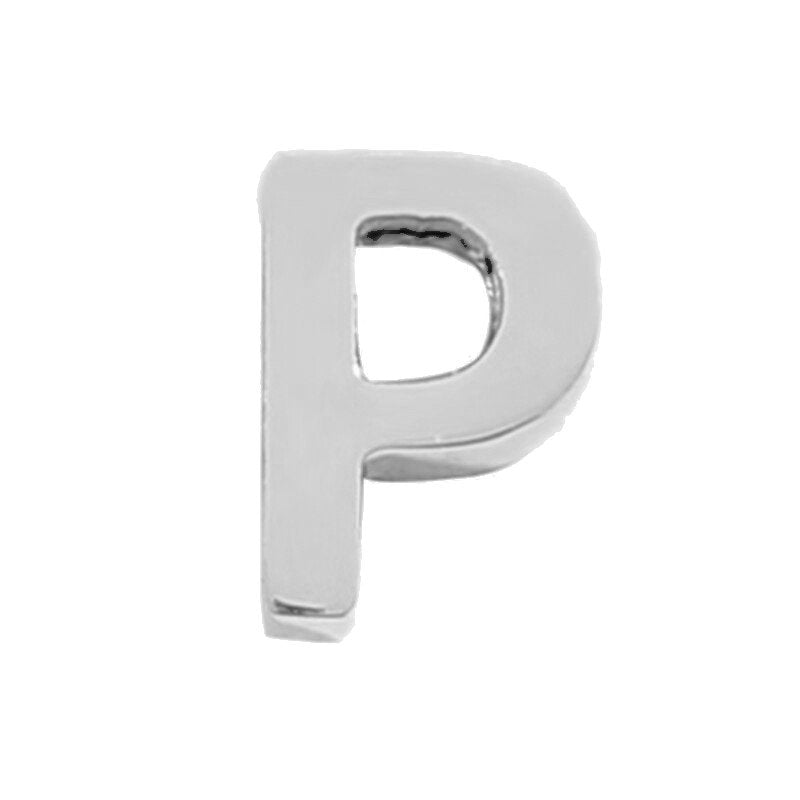 Silver Letter Charm P.
