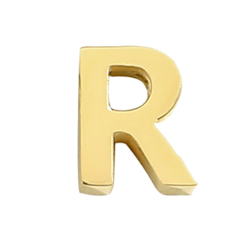 Gold Letter Charm R.