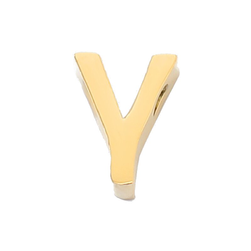 Gold Letter Charm Y.