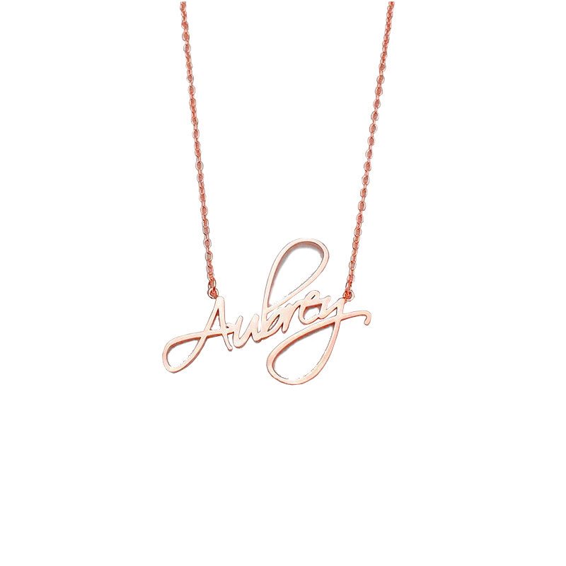 Rose Gold Custom Cursive Name Necklace.