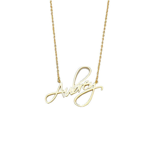 Gold Custom Cursive Name Necklace.