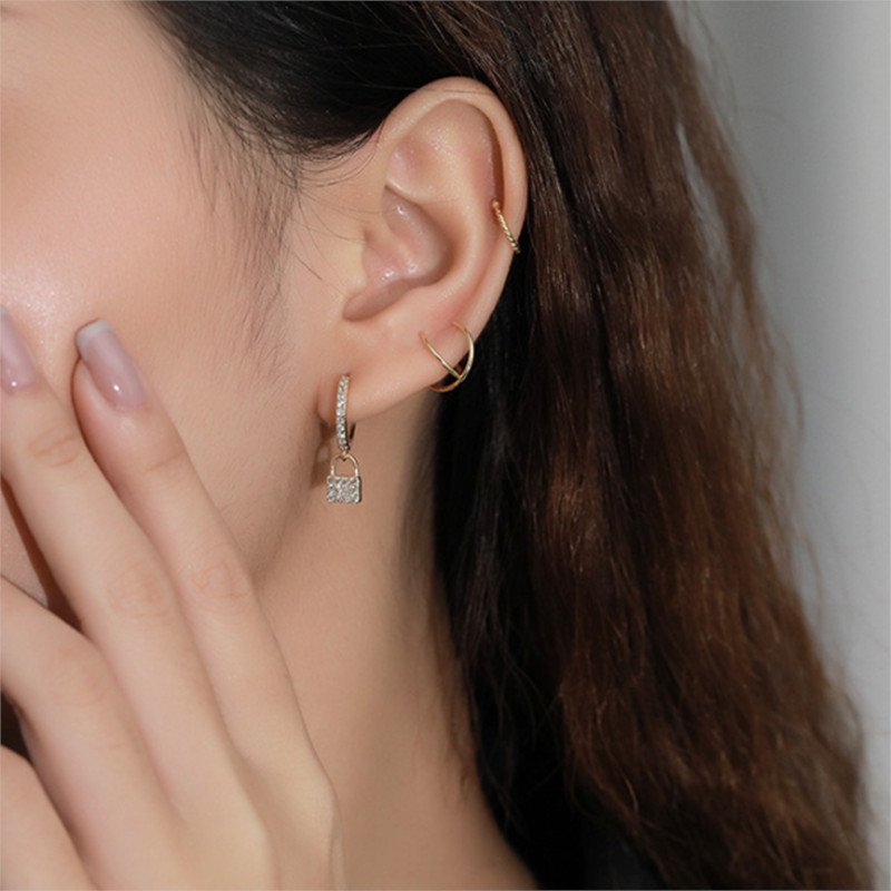 BOHOMOON Dainty Lock Hoop Earrings | Waterproof & Tarnish Free