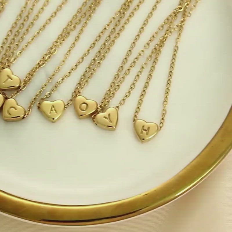 A video showing the Sweetheart Initial Necklaces.