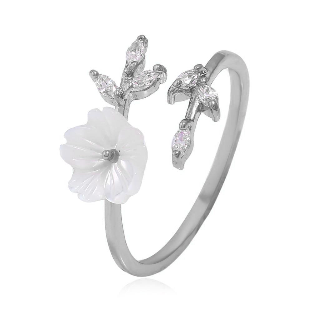 Silver Flower Branch Ring.