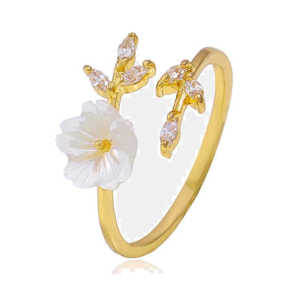 Gold Flower Branch Ring.