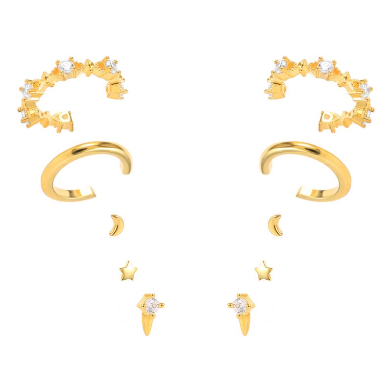 Gold 10 Piece Galaxy Earring Set.