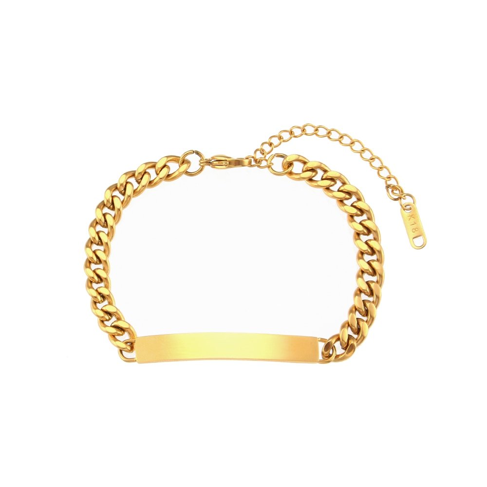 Uworld Retro 18k Gold Plated Stainless Steel Jewelry Party Gift O-shaped  Dot Handmade Bracelet