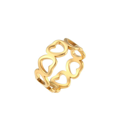 Heart Chain Gold Ring.