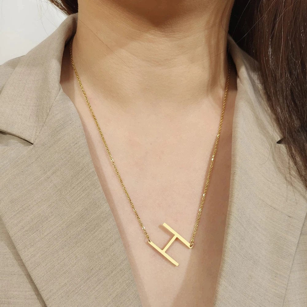 Large Asymmetrical Initial Necklace