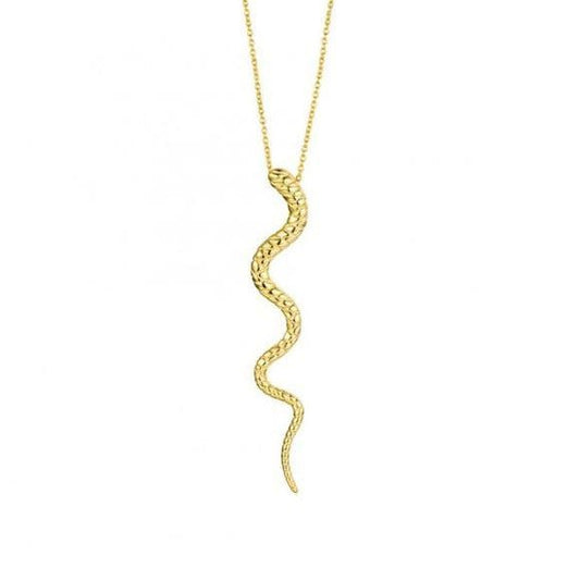 Gold Large Snake Necklace.