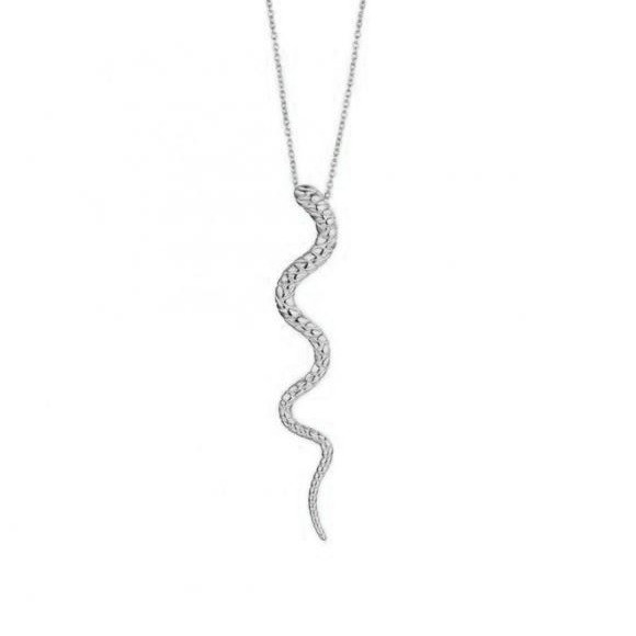 Silver Large Snake Necklace.