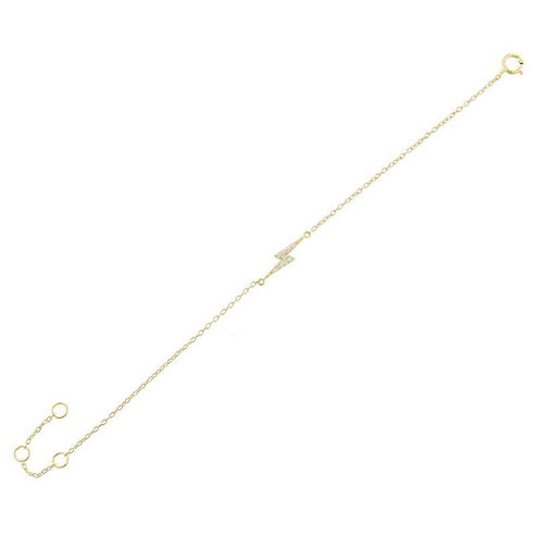Lightning Bolt Gold CZ Bracelet – Pineal Vision Jewelry