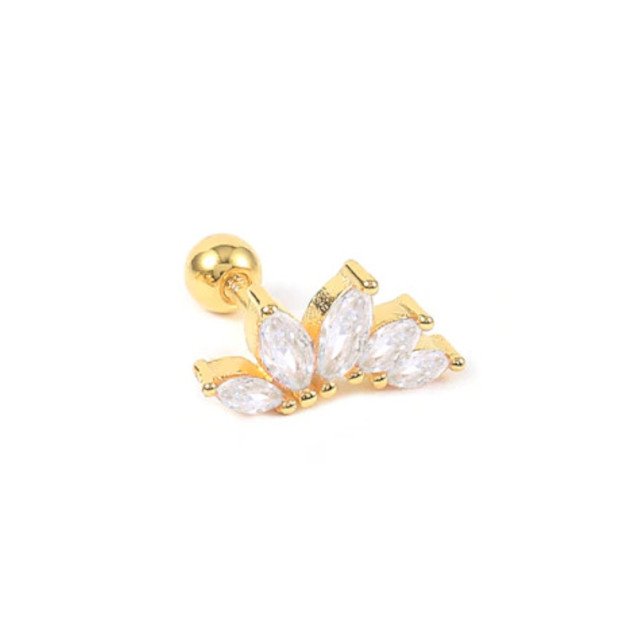 Gold Marquise Crown Cartilage Stud.