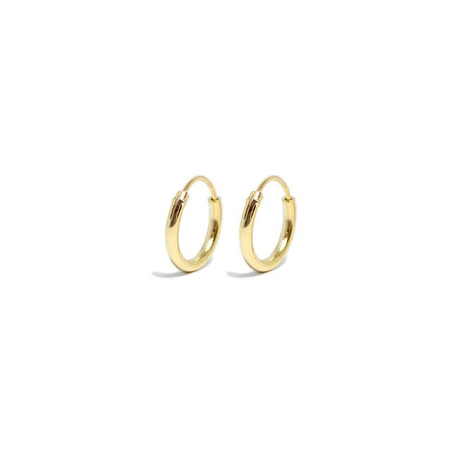 Gold Modern Hoop Earrings in 12mm.