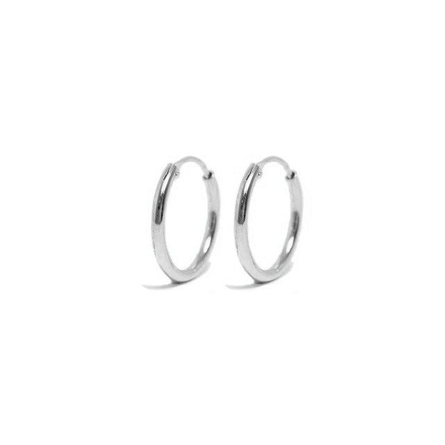 Silver Modern Hoop Earrings in 16mm.